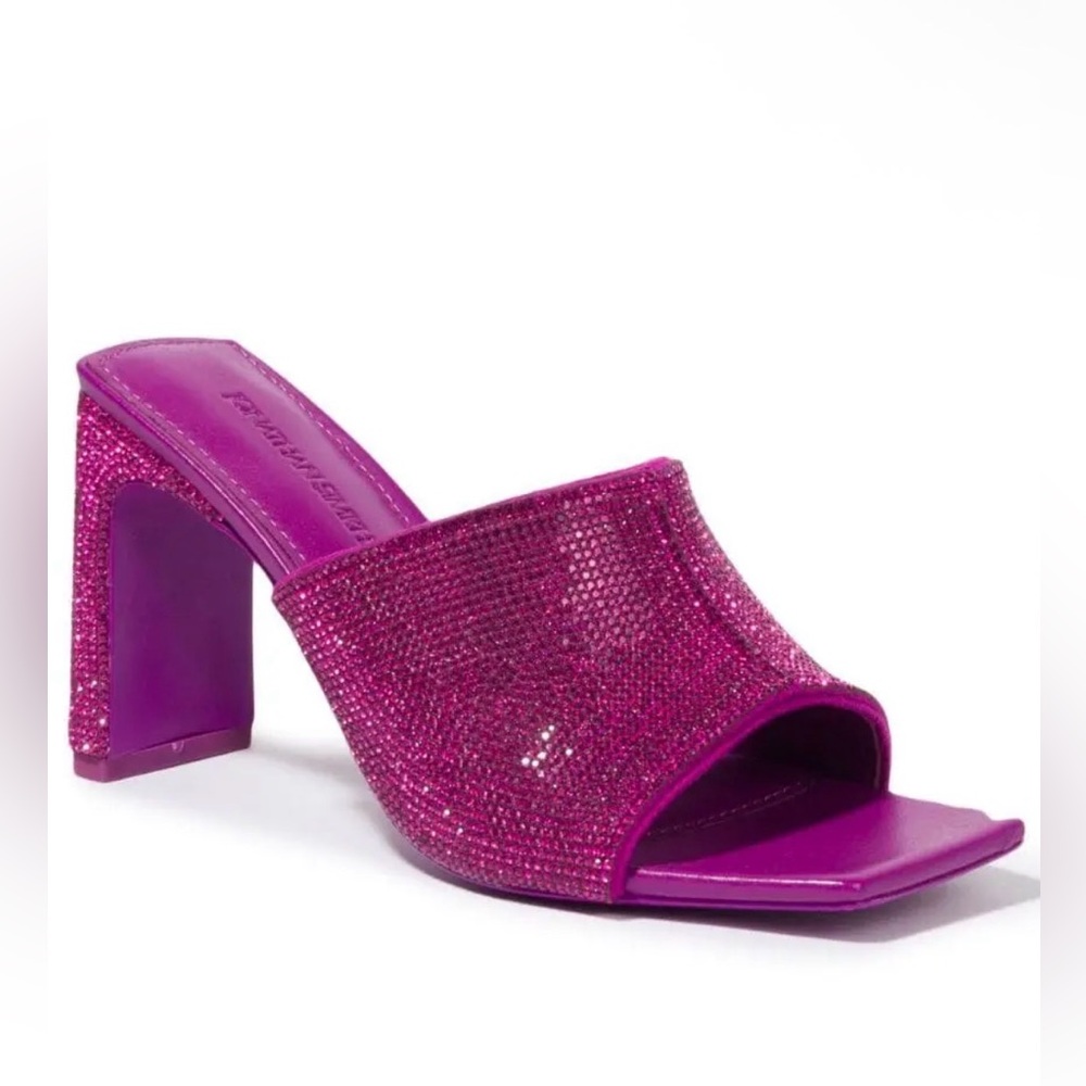SIMKHAI Asia Crystal Embellished 90mm Mules Opera Mauve Purple Size 40 / 10